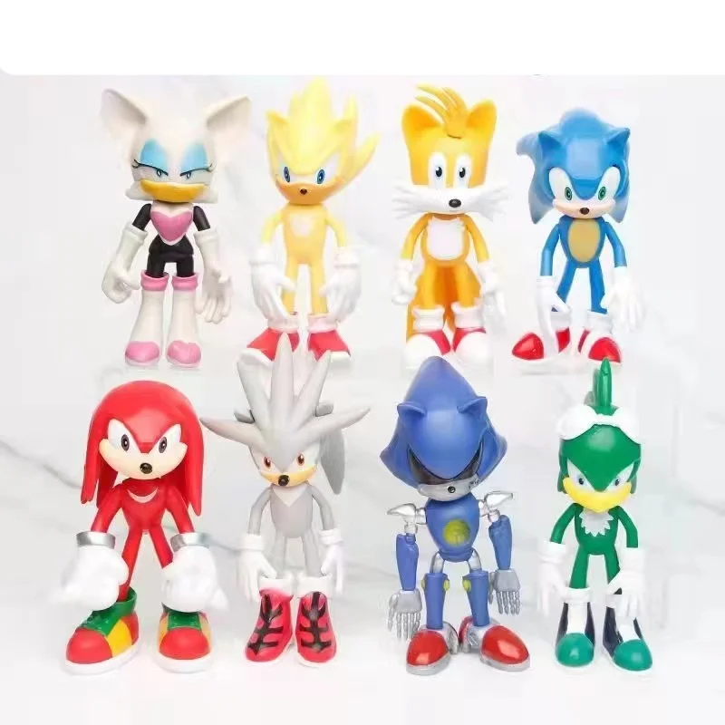 Custom Sonic Anime Action Figure Hedgehog Cake Topper Sonic Figure Pvc