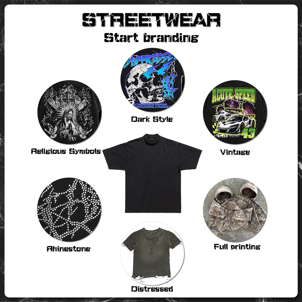 product 100cotton 300gsm oversized heavyweigh tshirt for men drop shoulder custom logo screen printing vintage acid wash t shirt-6