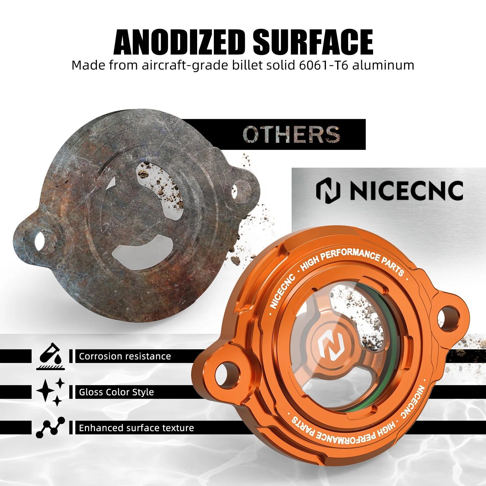 NICECNC Motorcycle Transparent Engine Oil Filter Cover for KTM DUKE 125 390 2011-2015 690 DUKE R 2008-2019 890 DUKE 2020-2023
