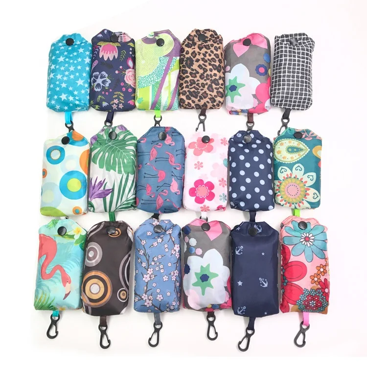 Cheap Custom Foldable Reusable Shopping Tote Bag Large Waterproof Grocery Shopping Tote Bag 190T Nylon Polyester Foldable Bag