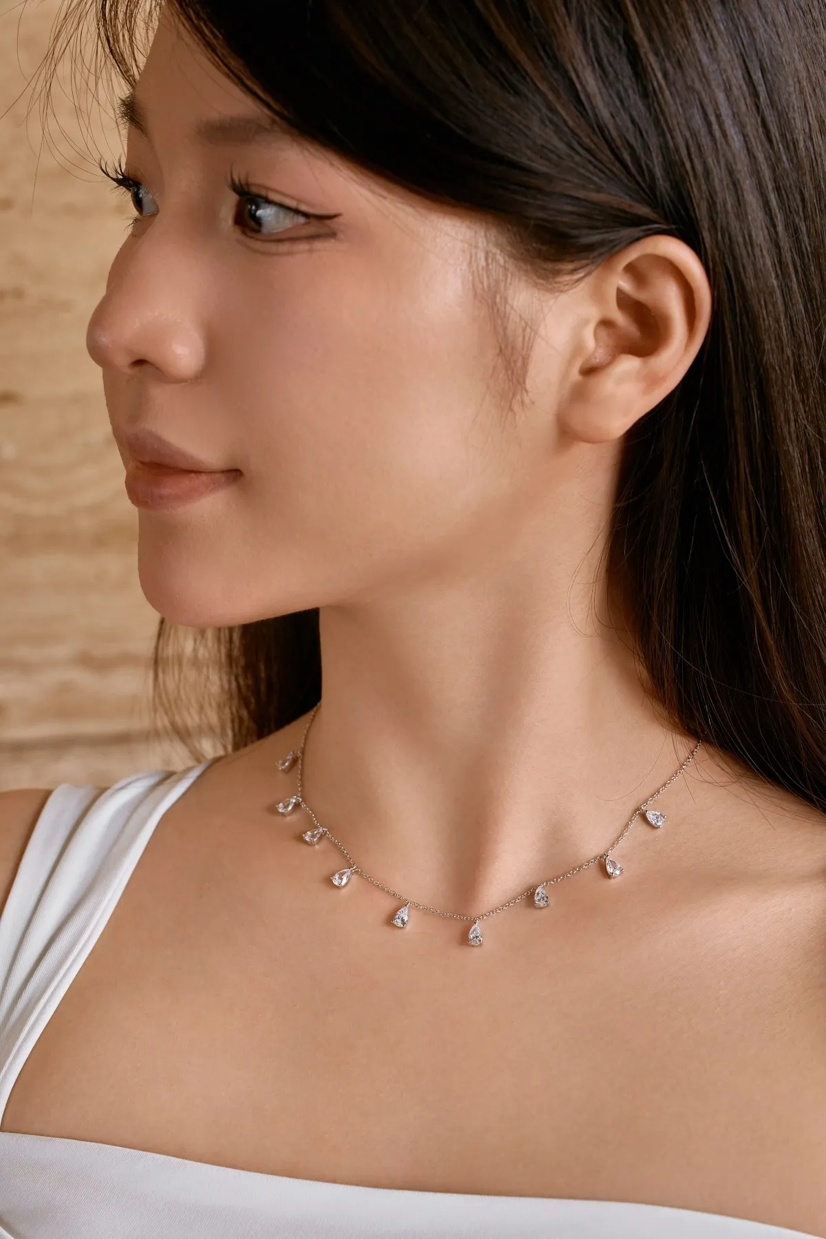 KAKODIY Turkiye Exquisite Zircon Pear Shape Sapphire Grandma Stone Necklace 925 Sterling Silver Drop Necklace Women's Jewelry detail 6
