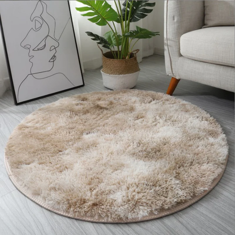 Wholesale Circular Bedroom Carpets Shaggy Sheepskin Faux Fur Carpets