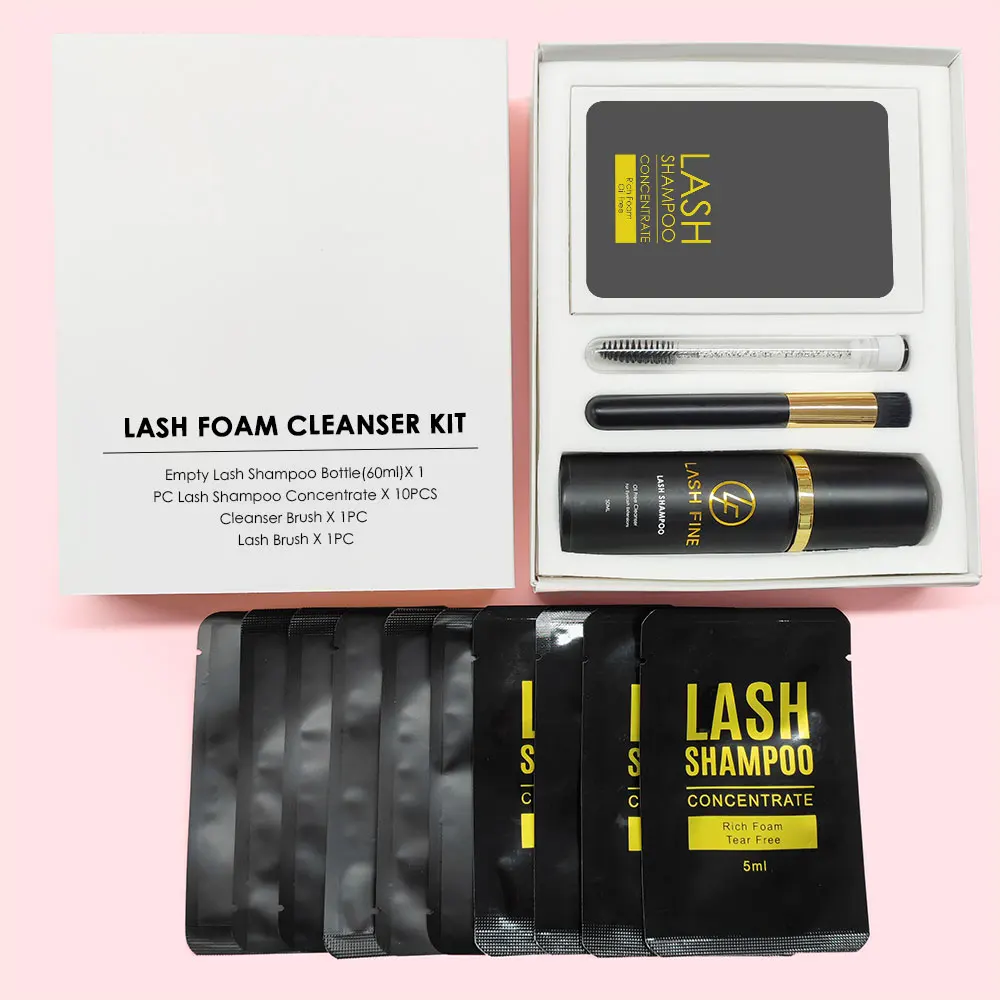 Lash Shampoo Concentrate Kit Eyelash Extension Foam Cleanser Bottle