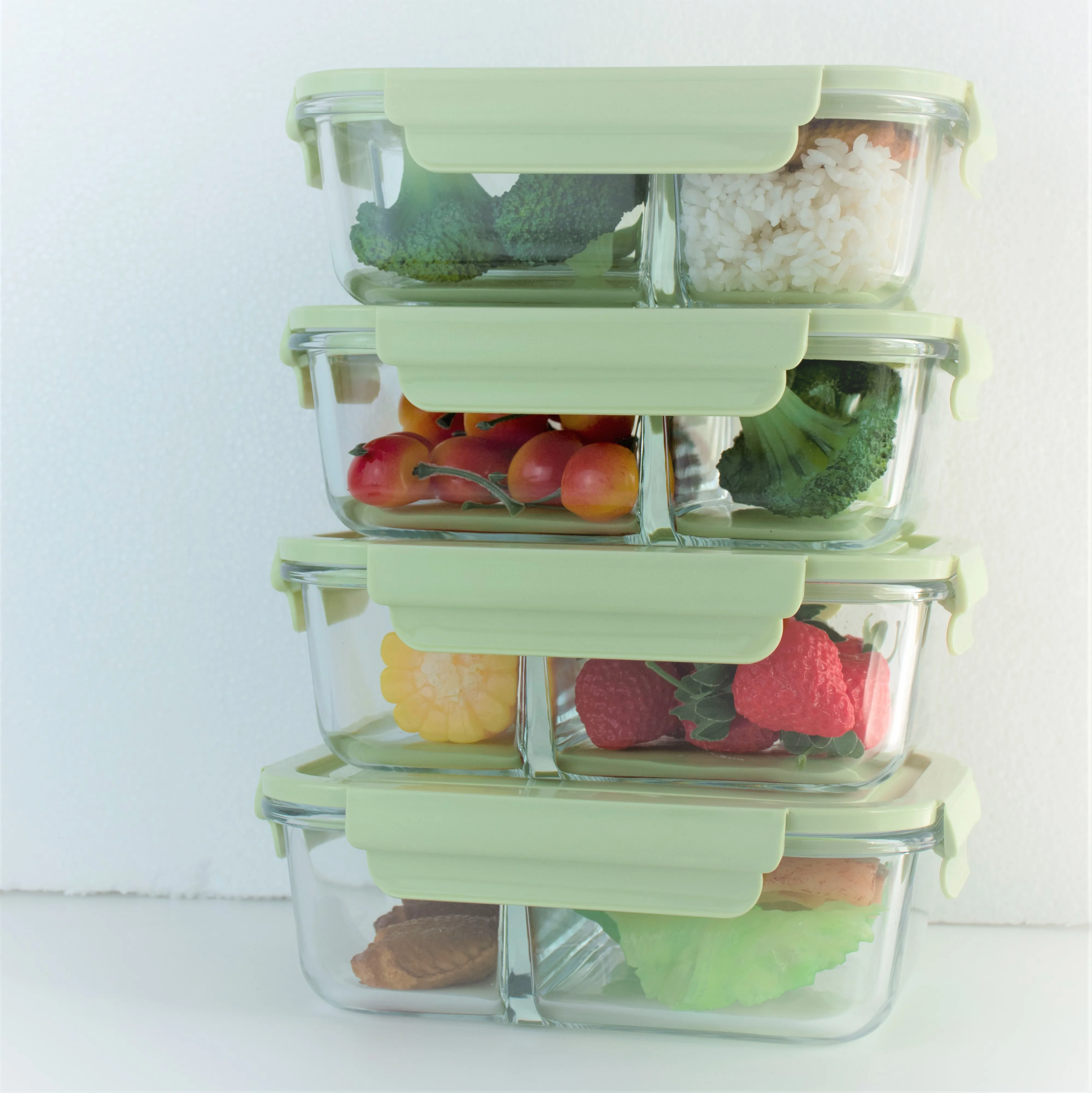 4 Pack Meal Prep Glass Lunch Box Food Storage Container Set 32oz Buy