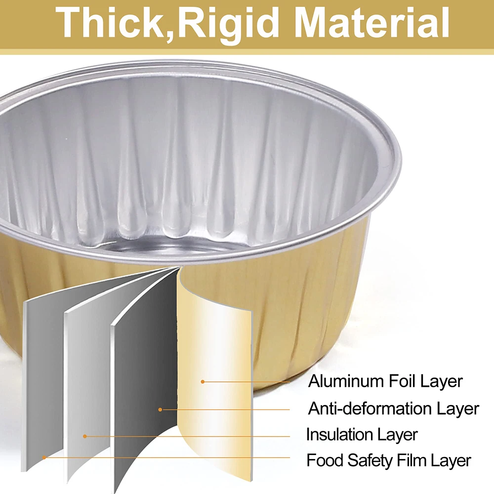 Mini Aluminum Foil Baking Cups Perfect for Creme Brulee