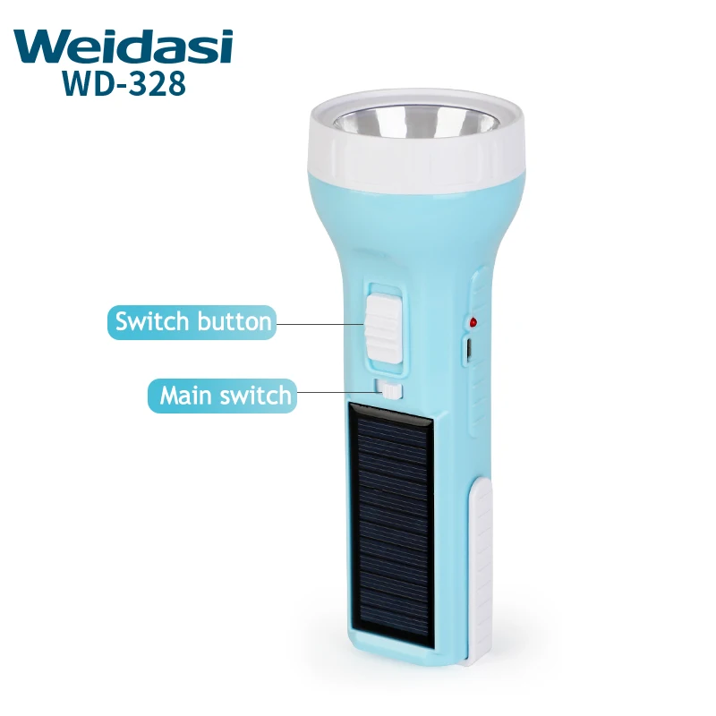 Popular High Quality Led Camping Led Torch Light Flashlight for Family Use Powered by Dry Battery or Lead Acid Battery or Solar