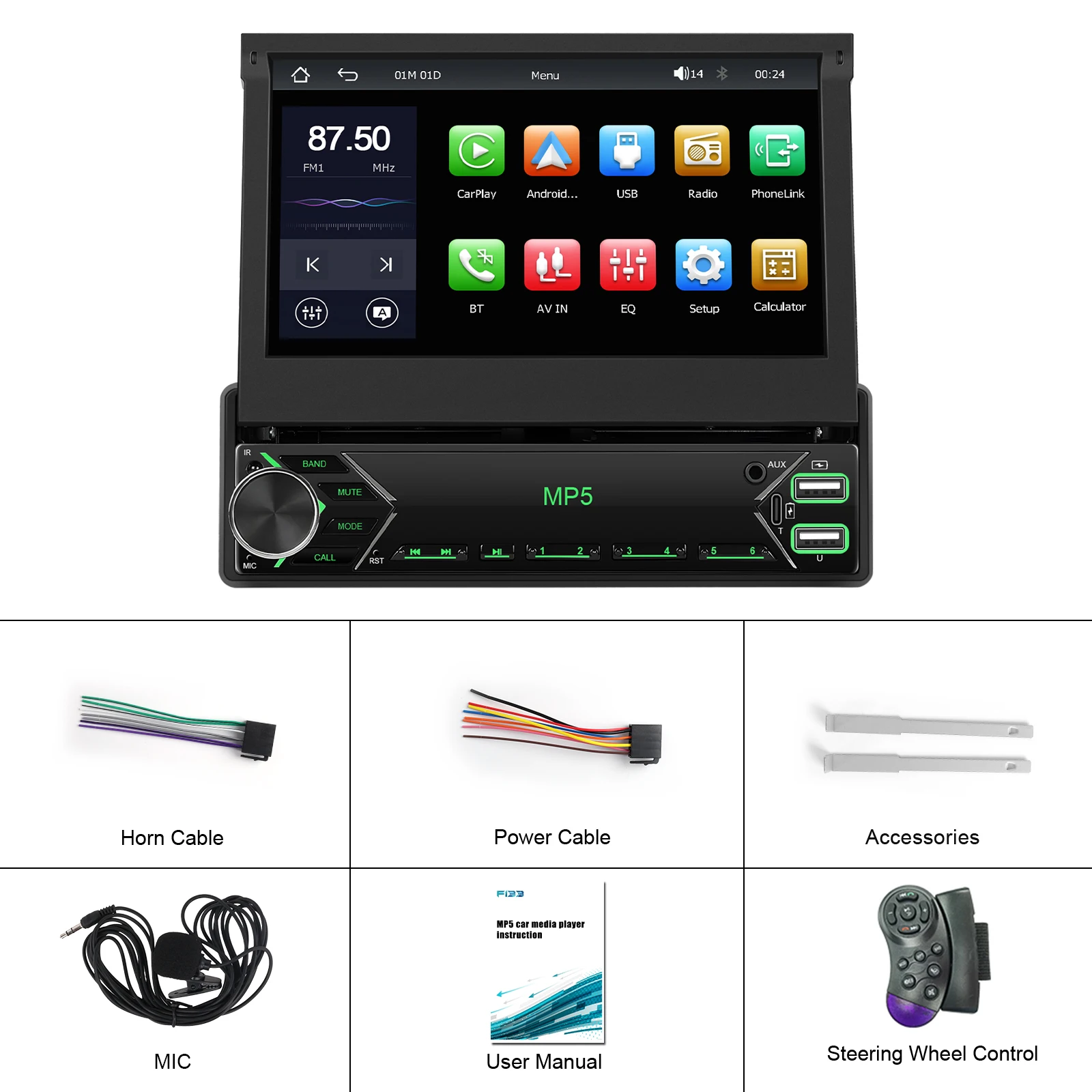 F7XE Autoradio 2 DIN, Dab intégré,CarPlay sans Fil & Android Auto sans F7XE Autoradio 2 DIN, Dab intégré,CarPlay sans Fil & Android Auto sans