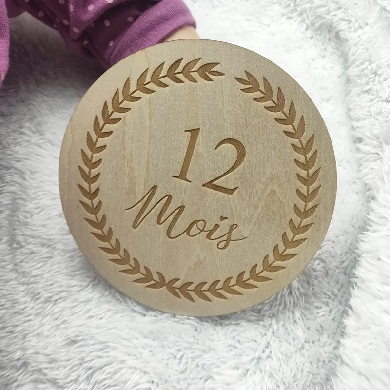 Buy 7pcs Baby Monthly Milestone Cards Sign, Wooden Newborn Welcome Sign Round New Baby Sign Double Sided Printed Baby Announcement Sign For Photo Prop Baby Shower