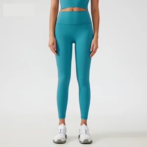 Custom Logo Free Size Nude Feeling Yoga Pants No Camel Toe Butt Lifting Seamless 9/10 Length Fitness Leggings