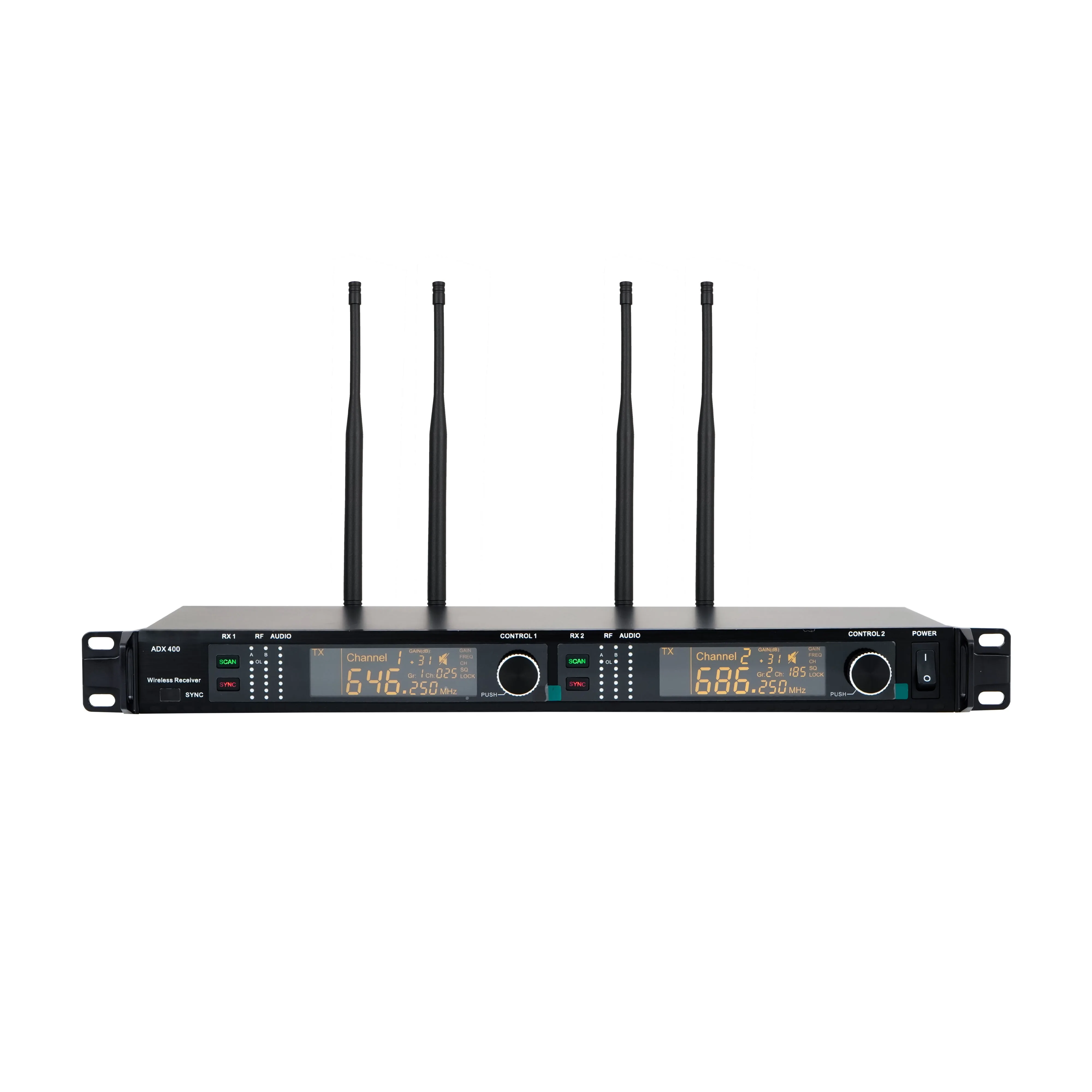 Adx400 Metal Microphone Noise Cancelling with UHF Wireless Handheld Microphone ADX 400 Wireless Studio Karaoke Microphone System