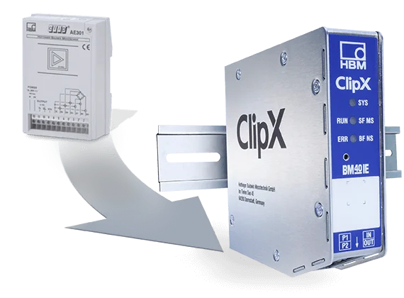 HBK ClipX BM40 amplifier with load cell
