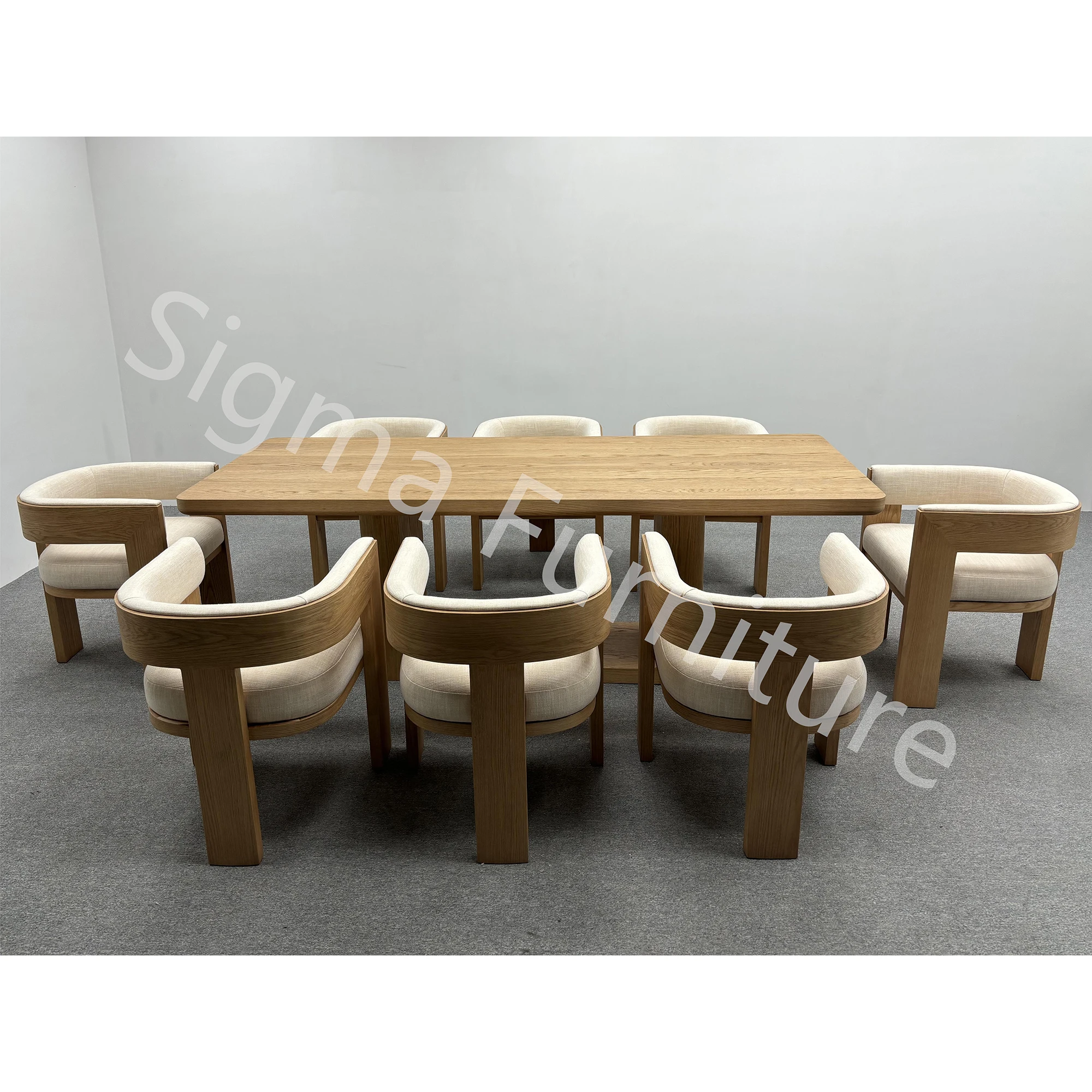 Modern Design Style Nordic Curved Back Wooden Leg Chair Room Furniture Kitchen Dining Chairs with Arm