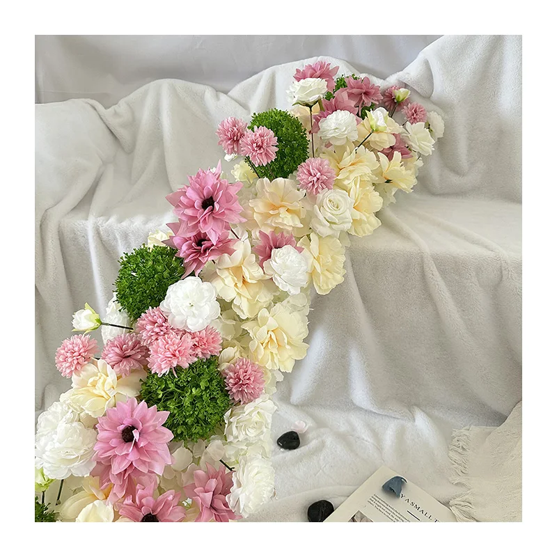 product cq60  floral rows artificial flowers table runner for wedding christmas graduation halloween decorations in homes-52