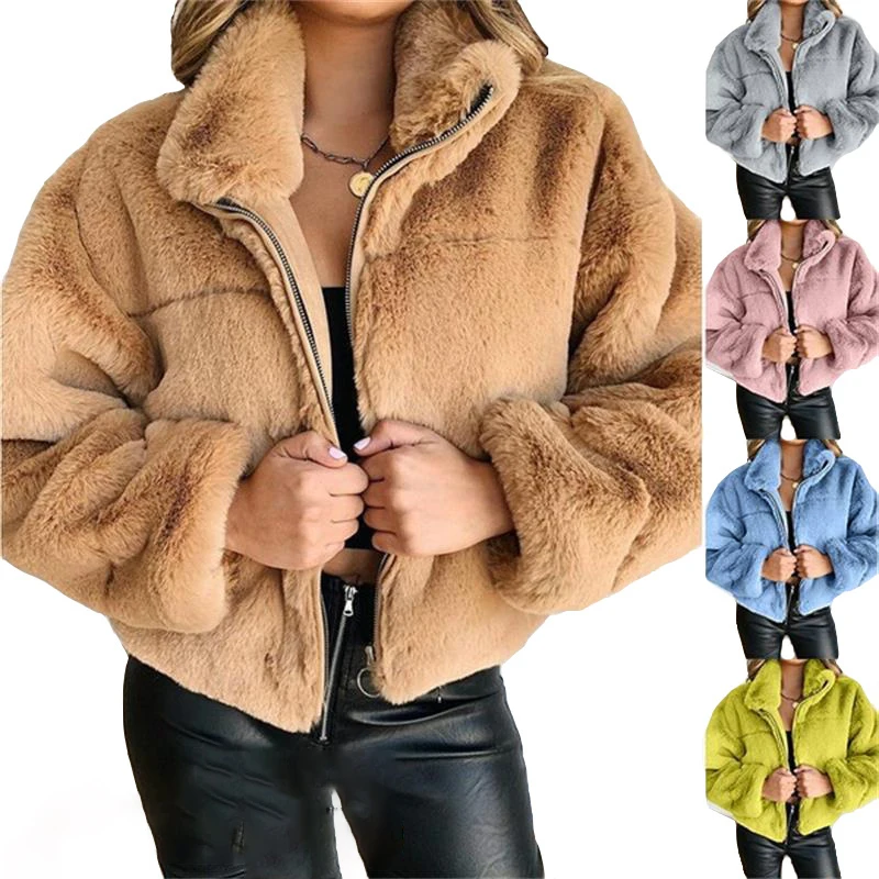 ladies fluffy fleece jacket