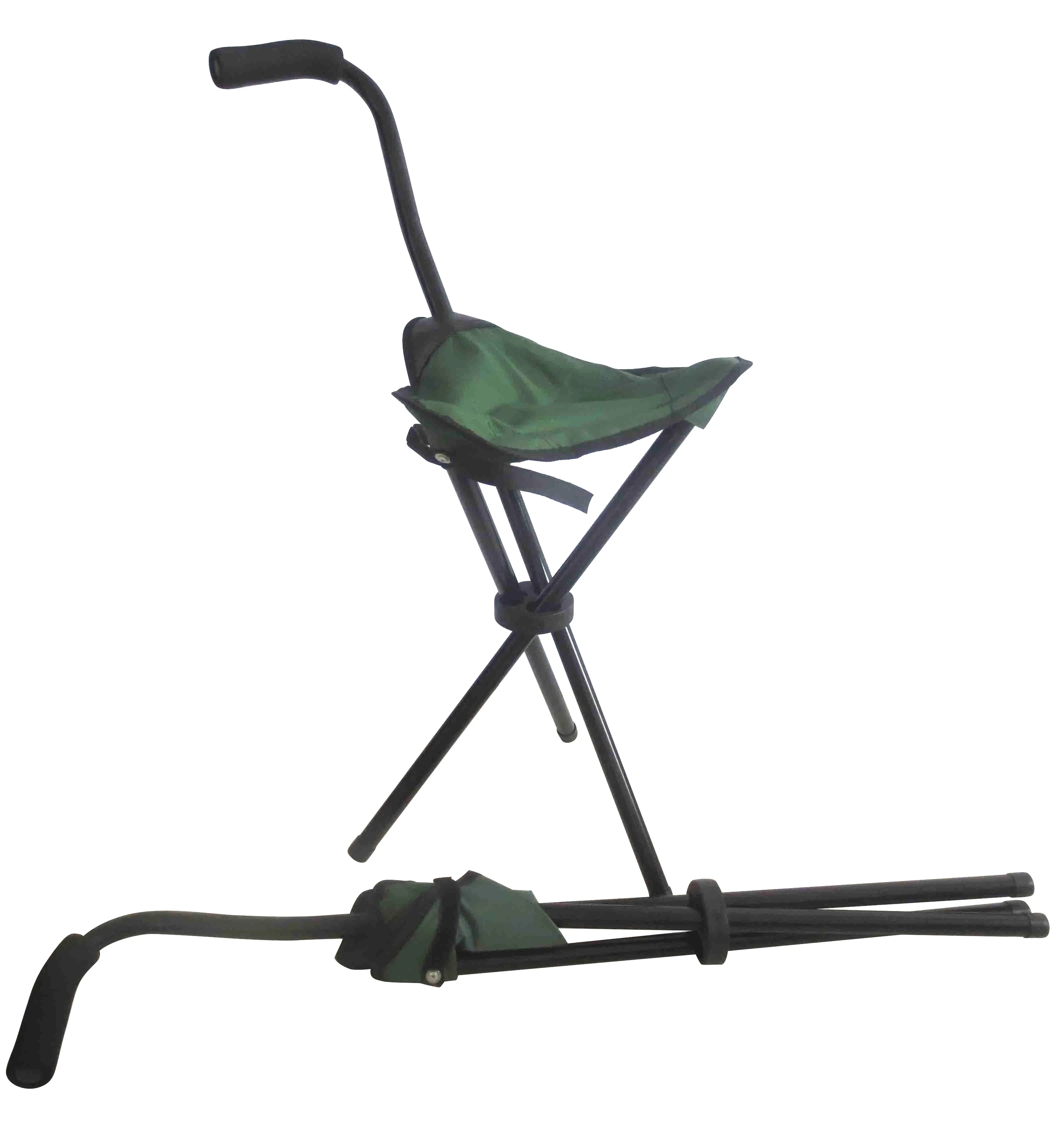 High Quality Lightweight Quick Open Triangle 3 Feet Walking Crutch Stool for Elderly Outdoor Travel Fishing Triangular Chair