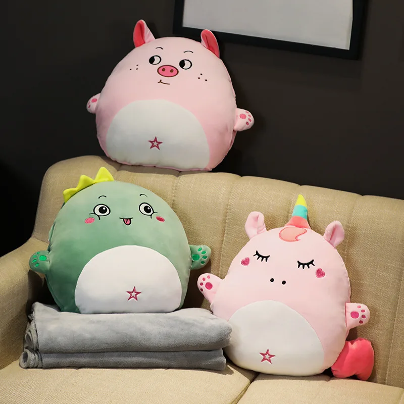 Custom Oem Creative Plush Animal Pillow With Blanket Doll Plush Toy Nap