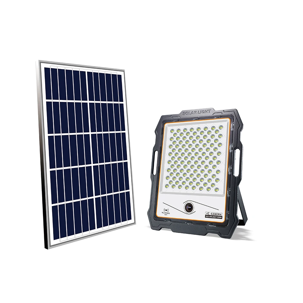 Super smart solar energy system flood light and high quality 1080 pixel picture recording in real time with camera flood lights