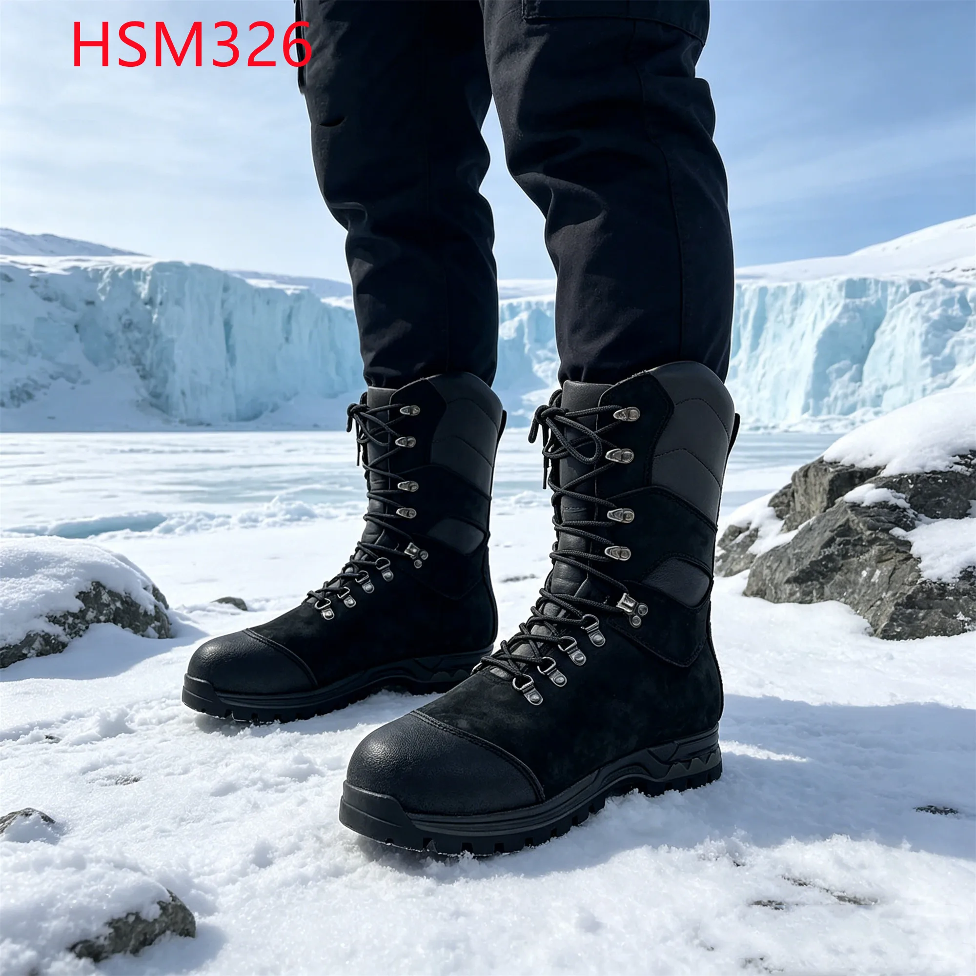 LXG,winter Harsh Environment Best Nubuck Leather Combat Boots Snowfield Patrol Absorb Impact PU+rubber Sole Tactical BootsHSM326