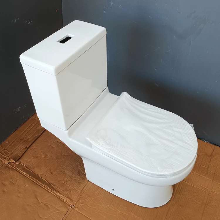 Factory Price  Bathroom Ceramic Washdown P Trap Two Piece Toilet Bowl Modern Dual-Flush Design WC Toilet Seat