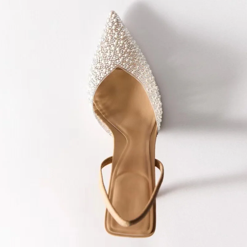 Summer new pearl high-heeled shoes pointed stiletto sandals women pumps