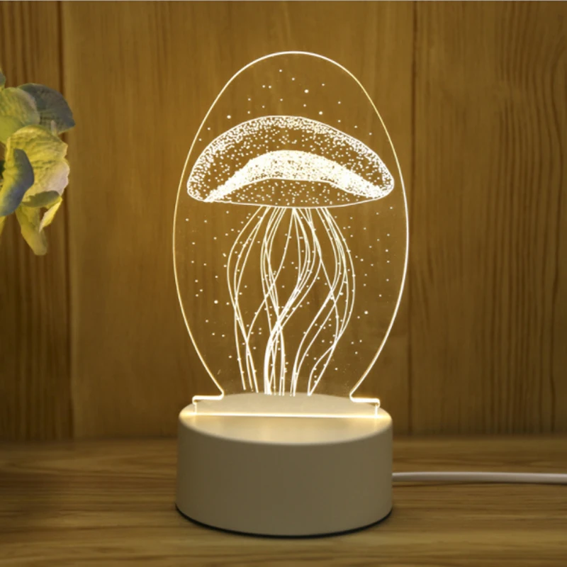 Amour romantique 3d Acrylique Led Lampe Pour La Maison Enfants Lumière de Nuit  Lampe de Table Anniversaire Fête Décor Saint-Valentin Lampe de Chevet