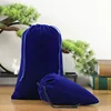 Sac en velours bleu roi avec cordon de serrage