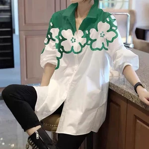 Boutique Wholesale 2026 Autumn Long White Shirt Women's Design Sense Small Crowd Loose Large Casual Shirt