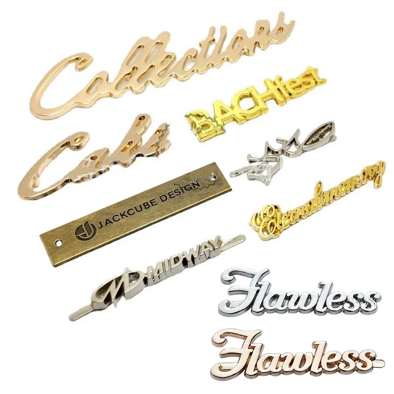 Customized Logo Metal Labels Zinc Alloy Garment Trademarks Tags Metal Accessories Tags for Clothing