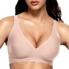 Customize logo Soutien Gorge Pour Femmes Soft Seamless Jelly Bra Anti Sagging Wireless Brassiere Soft Push up Thin Plus Size Bra
