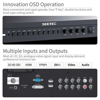 SEETEC P173-9HSD 17.3-inch Professional Broadcast LCD Monitor FHD 3G-SDI Aluminum for Studio/OB Van OEM Factory Price detail image