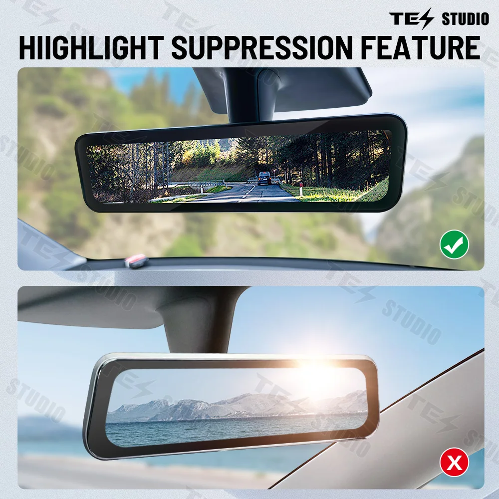 Model 3 Y Streaming Media Rearview Mirror Car Anti Glare Auto Dimming ...
