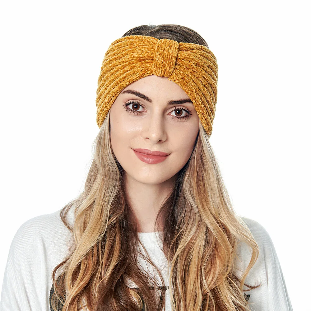 2 Pack Ear Warmers Winter Headband Womens Knit Headband Cable Twist Fuzzy Lined Fleece Headwraps for Women 