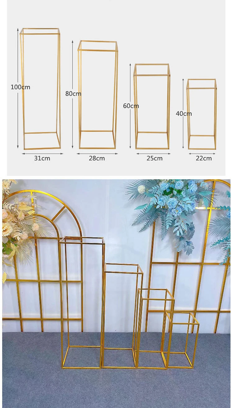2 PCS Metal Flower Stand Floor Vase Columns Marriage Pillar 60cm Wedding Decor main image 1