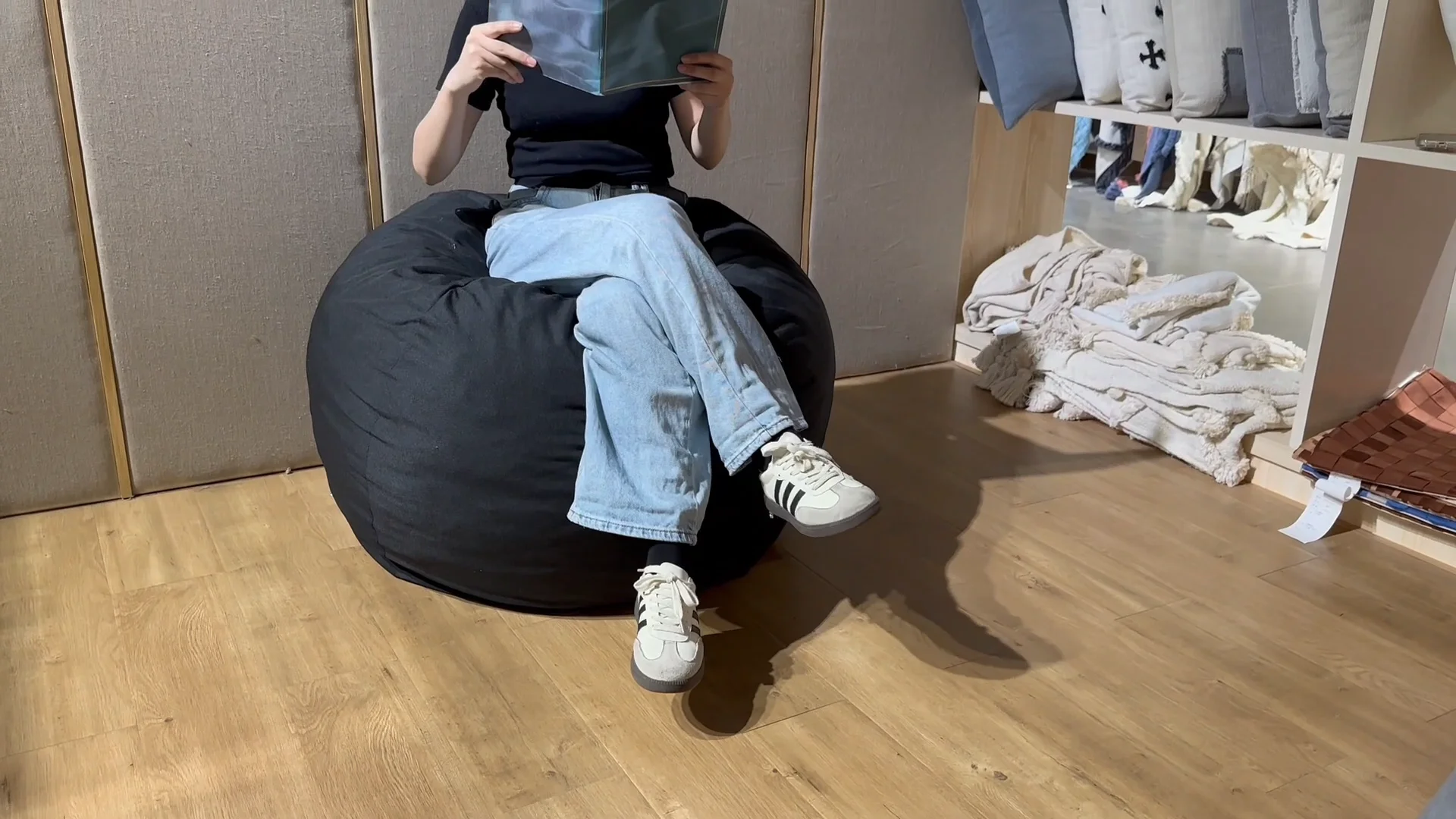 Luxury Spun Poly Shredded Foam Bean Bag Shredded Foam Chair Large Lazy