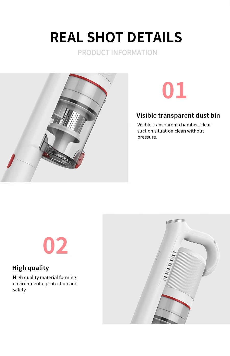 Factory Direct Sales Strong Suction Wireless Portable Home Vacuum Cleaner With Working Lamp factory