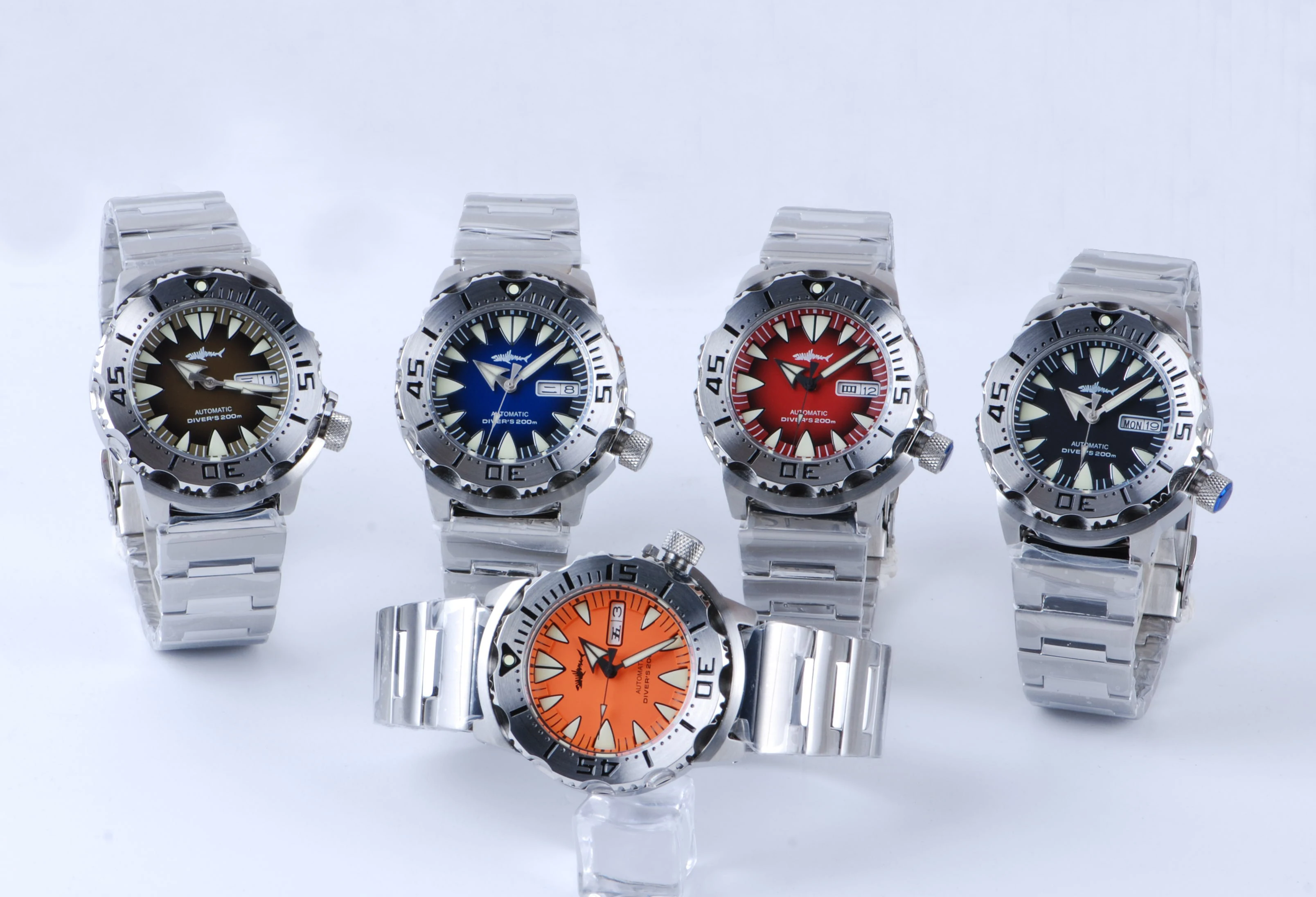 Factory Price!Free Fedex Ship HEIMDALLR Monster Sapphire 20atm Automatic Stainless Steel Sport Big Diver Dive Man Watch for Sale