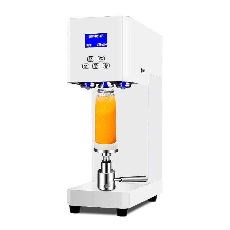 TEBAK Commercial Automatic Plastic Custom Beverage Jar Bottle Beer Bubble Tea Intelligent Cans Seamer Sealing Canning Machine