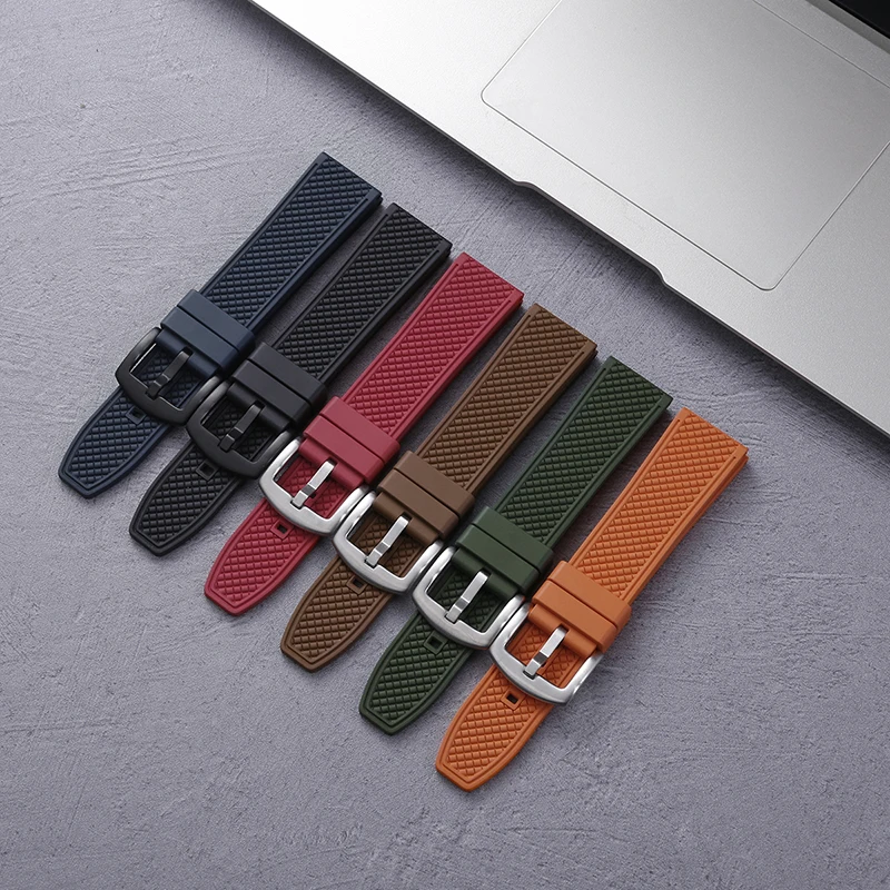 20mm 22mm Quick Release Diver Watch Rubber Bands Fluororubber