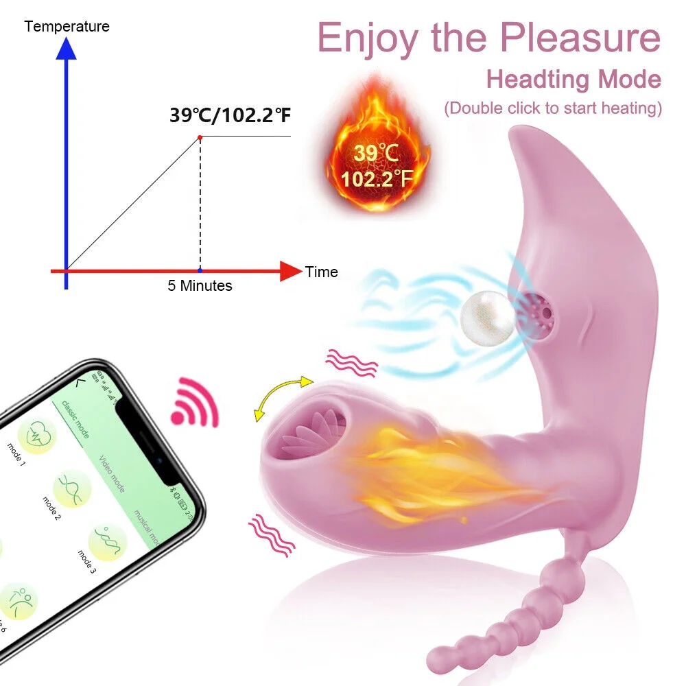 Factory Wholesale APP Control 3 in 1 Wearable Sucking Dildo Vibrator Sex Toys for Women Tongue Licking Sucker Vacuum Simulator