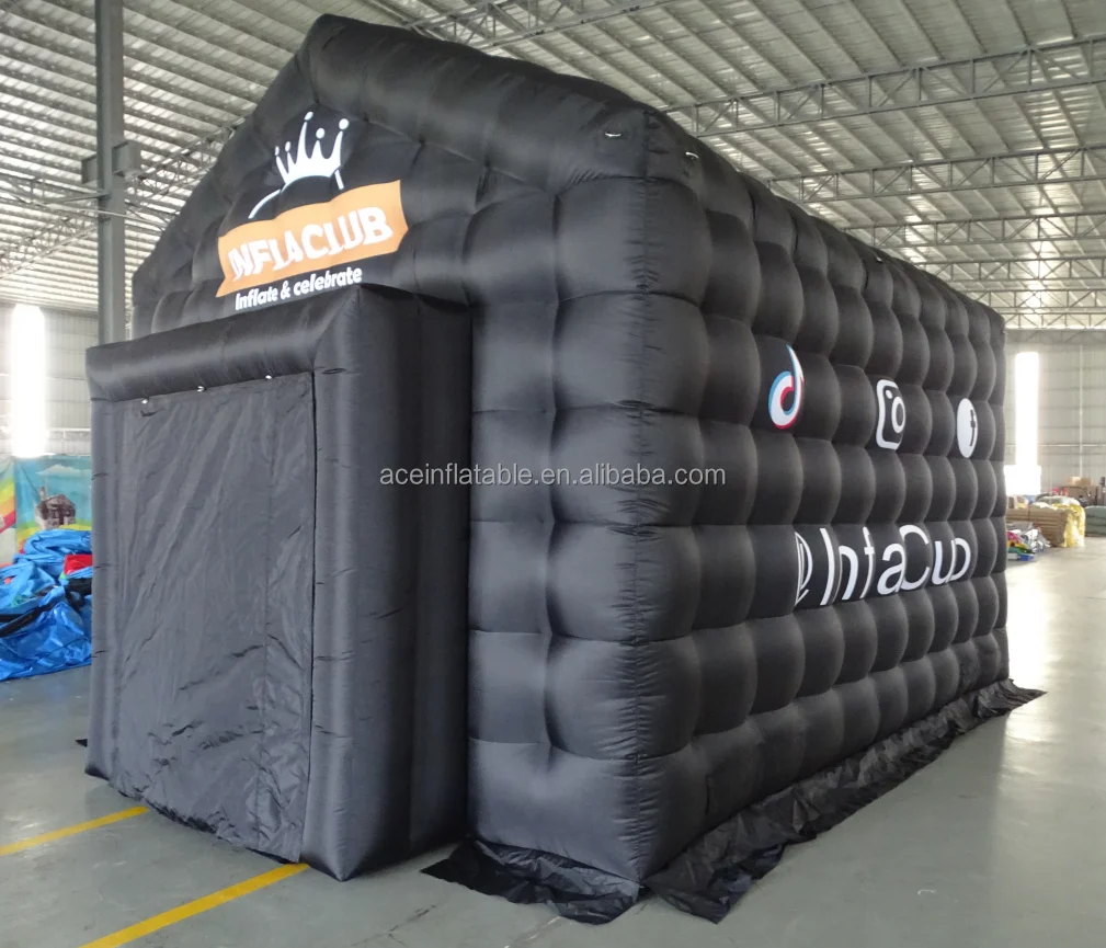 5x4m Disco Light Black Nightclub House Cube Blow Up Tent Inflatable Night  Club Portable Inflatable Party Tent - AliExpress