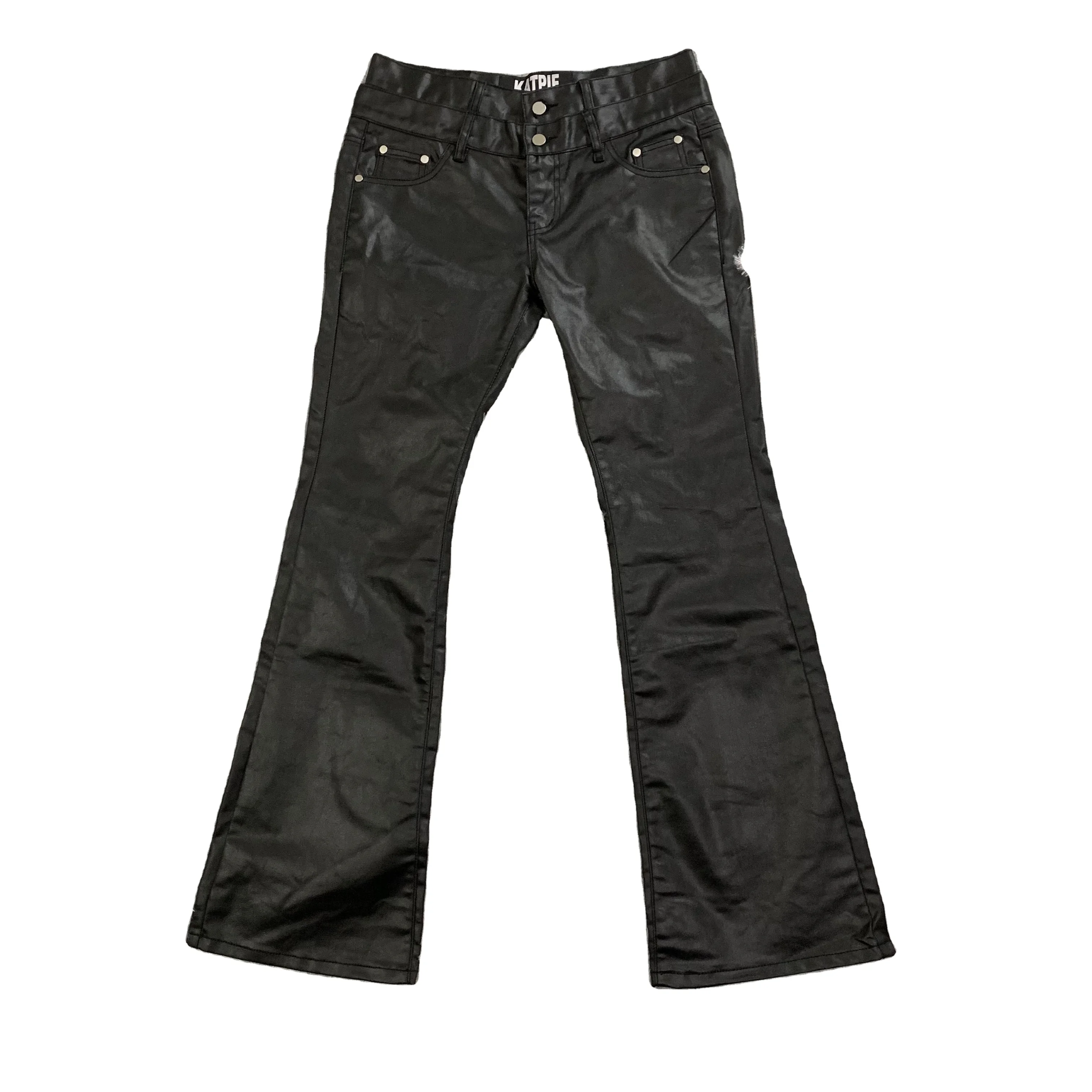 DENIMGUYS Fashion Trend Custom Black Waxed Coated Solid