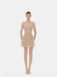 Bettergirl Spring 2026 New Lace Halter Solid Short Dress Birthday Party V-neck Elegant Dress