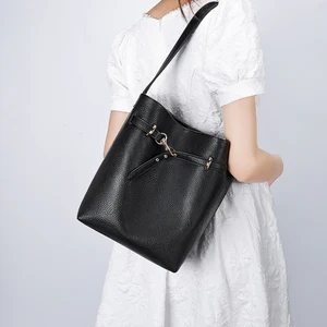 Genuine Leather Vintage Lady Fashion Waterproof Shopping Office Messenger Top Handle Cross Body Shoulder Tote Bags for Women