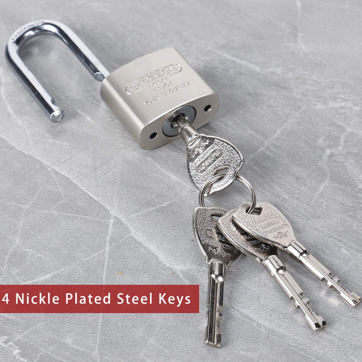 LS32L 60MM Blossom Lock in China Pad Lock with Master Key Nickle Plated  Heavy Duty  Top Security Iron Big Padlock