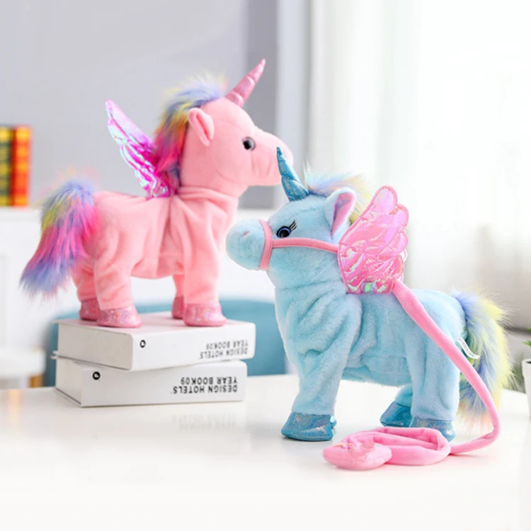 2021 Hot Design Beautiful Unicorn Plush Toys Girl's Colorful Music - Main Image