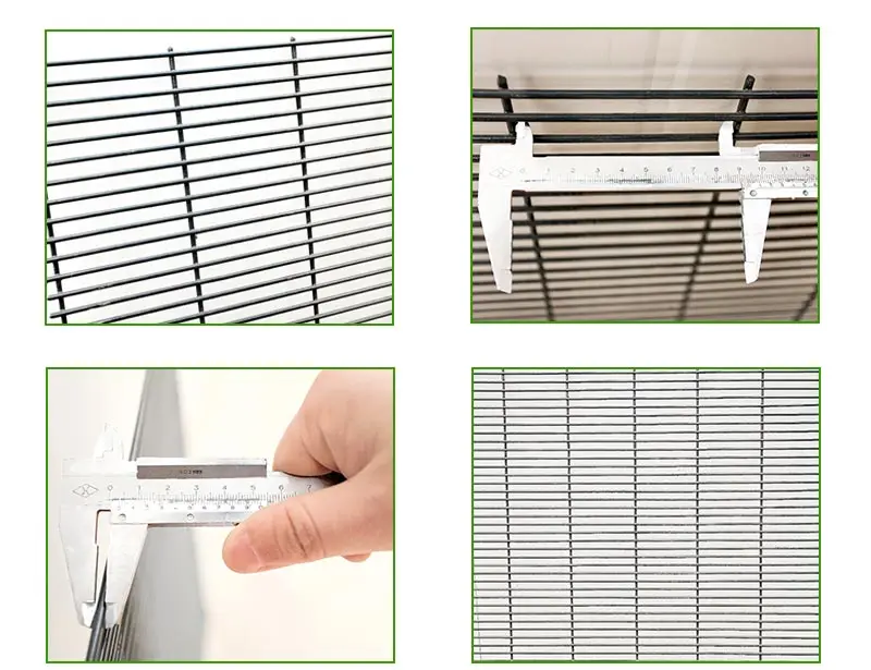 Hot Dip Galvanized 358 Security Mesh High Density Fence With razor Wire Security Fencing