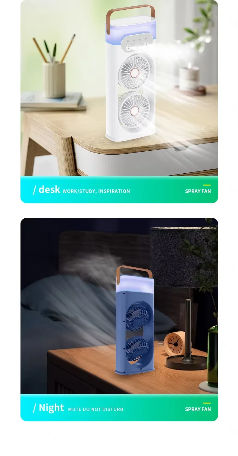Tragbarer Mini Tischventilator Mit Luftbefeuchter Für Zuhause_voghion.com