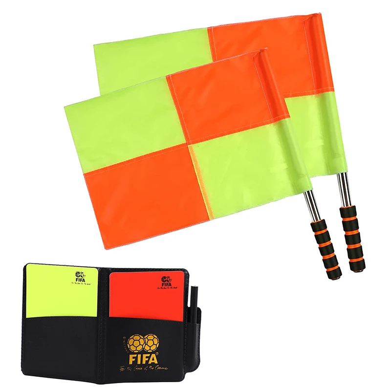 Bandiere Per Arbitri Di Calcio - 6 Pezzi | Gialle | 18x4 Cm | In Poliestere
