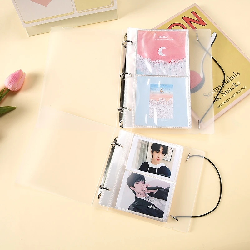 Well-Selling 3 Ring Binder 25 Clear Inner Pages 10 X 10cm Pockets Kpop Mini Photocards Colorful Photo Albums Custom Printing