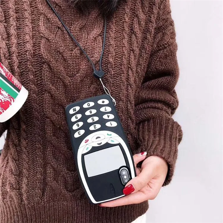 Funda para móvil retro 3d clásica con cordón para iphone_voghion.com